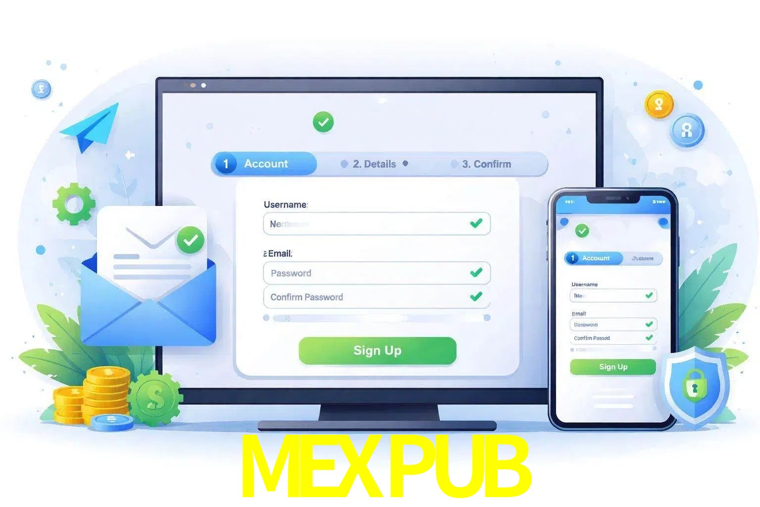 Registro de nuevo usuario y configuración de cuenta MEXPUB