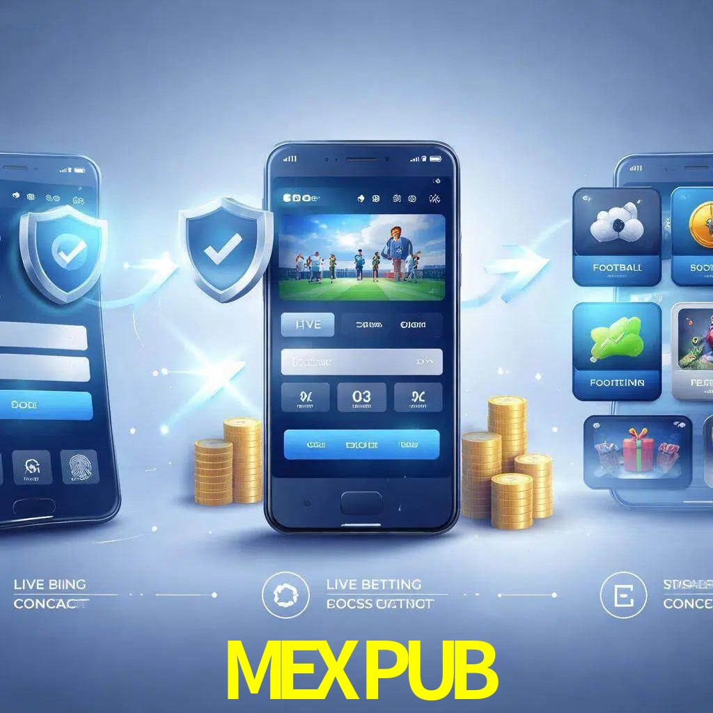 Pasos de acceso a la app MEXPUB en pantalla de teléfono móvil